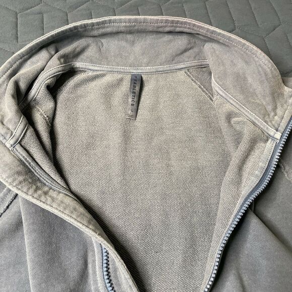 Fabletics Austin Bell Sleeve Jacket Zip Up Terry Cloth True Indigo Dark Large - Picture 9 of 12